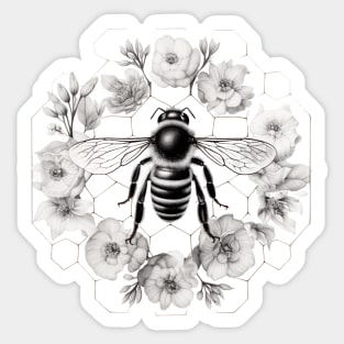 Black And White Bee Sticker